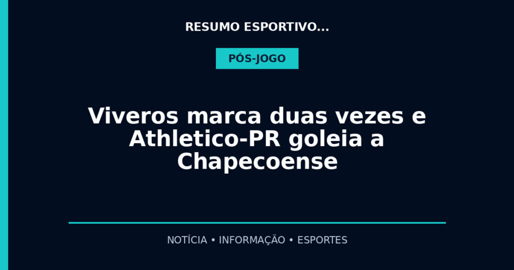 Viveros marca duas vezes e Athletico-PR goleia a Chapecoense