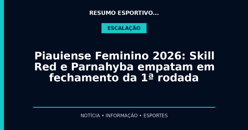 Piauiense Feminino 2026: Skill Red e Parnahyba empatam em fechamento da 1ª rodada