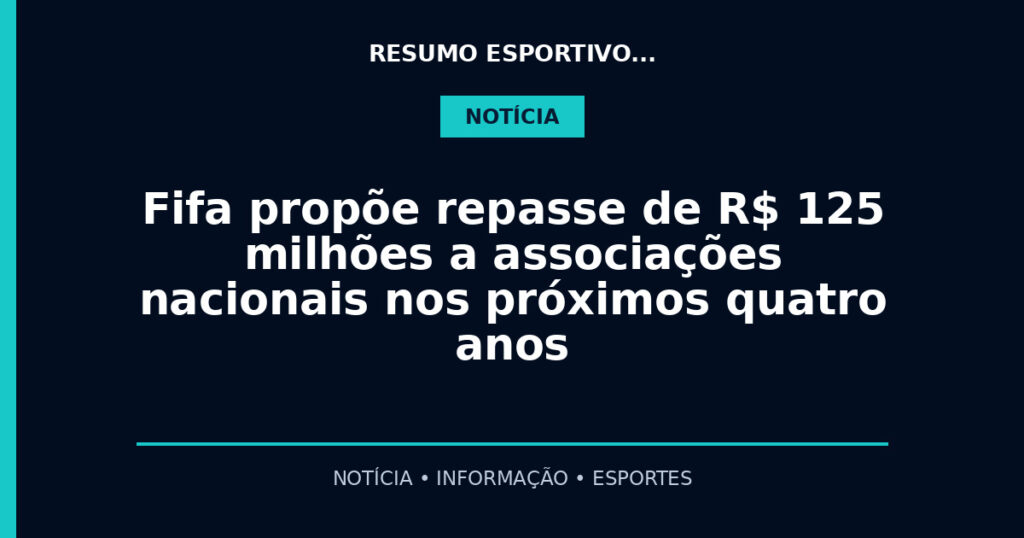 Fifa propõe repasse de R$ 125 milhões a associações nacionais nos próximos quatro anos